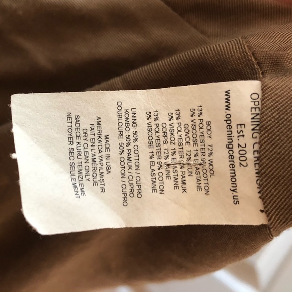 NWOT New OPENING CEREMONY brown tweed jacket  M - Picture 6 of 6